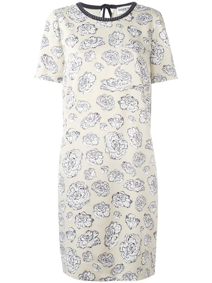 Essentiel Antwerp - Floral T-shirt Dress - Women - Polyester/viscose - 38, Women's, Nude/neutrals, Polyester/viscose