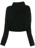 Liu Jo Cropped Ribbed Jumper - Black