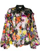 Preen By Thornton Bregazzi Sheer Floral Blouse - Multicolour