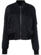 Rick Owens Knit Bomber Jacket, Women's, Size: 44, Black, Mohair/wool