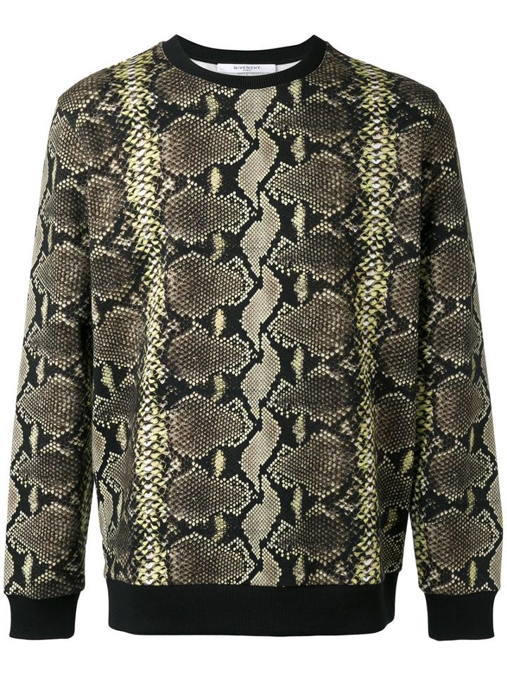 Givenchy Snakeskin Print Sweatshirt, Men's, Size: Xs, Brown, Cotton