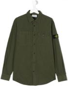 Stone Island Junior - Classic Logo Shirt - Kids - Cotton - 14 Yrs, Green