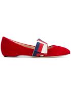 Gucci Bow Sylvie Web Pumps - Red