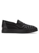 Emporio Armani Quilted Slip-on Sneakers - Black