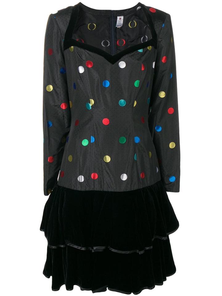 Emanuel Ungaro Vintage Polka Dot Dress - Black