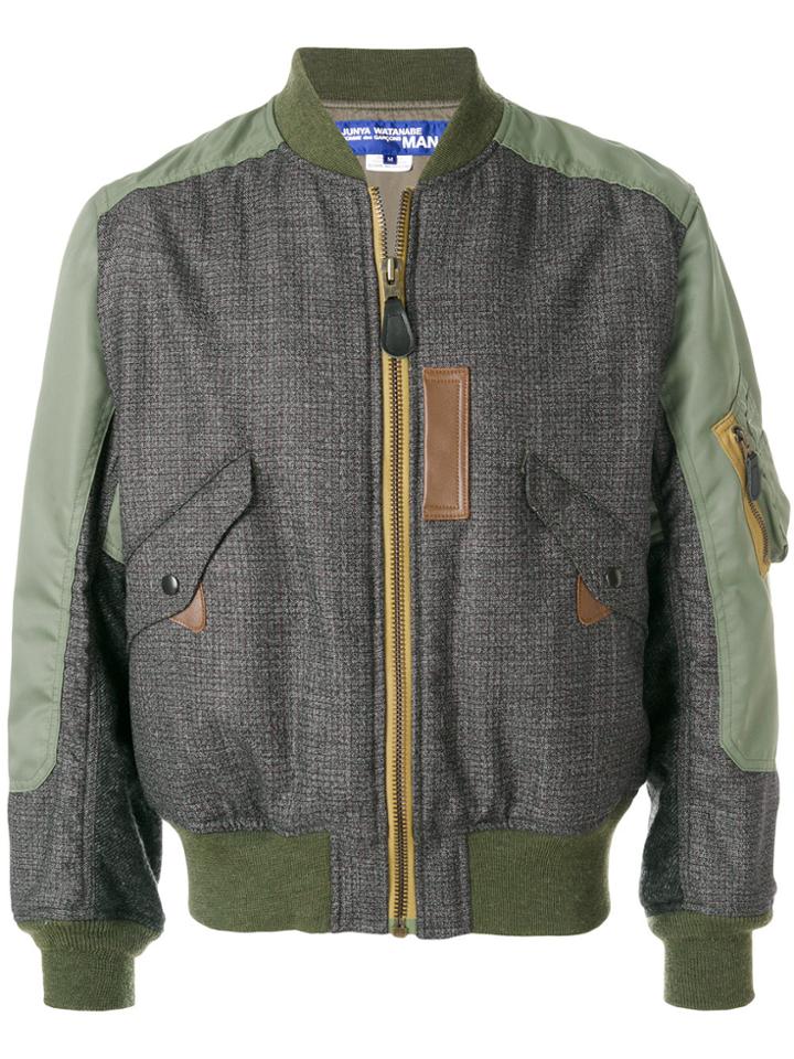 Junya Watanabe Comme Des Garçons Man Zipped Bomber Jacket - Green