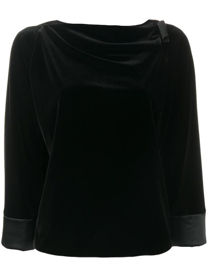 Armani Collezioni Neck Detail Top - Black