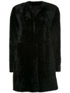 Drome Round Neck Mid-length Coat - Black