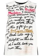 Boutique Moschino Text Print Vest Top - White
