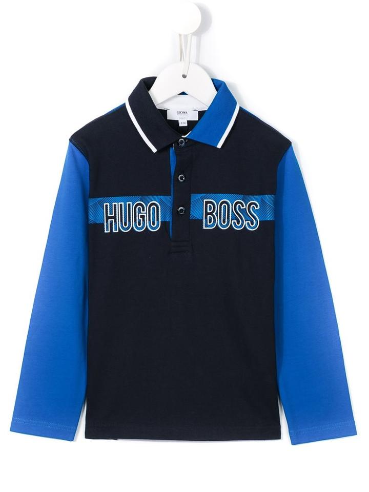 Boss Kids Logo Print Polo Shirt, Boy's, Size: 10 Yrs, Blue