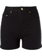 Amapô High Waist Denim Shorts, Women's, Size: 44, Black, Cotton/spandex/elastane