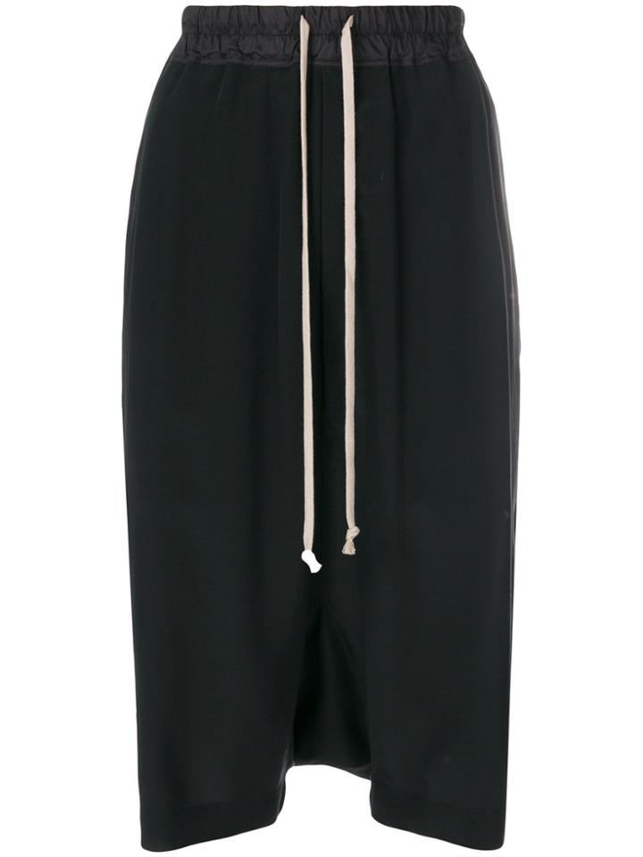 Rick Owens Dropped Crotch Shorts - Black