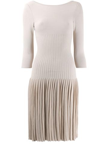 Alaïa Vintage 2000's Pleated Dress - Neutrals