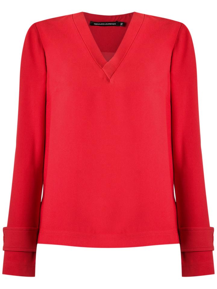 Reinaldo Lourenço - Long Sleeves Blouse - Women - Acetate - 46, Red, Acetate