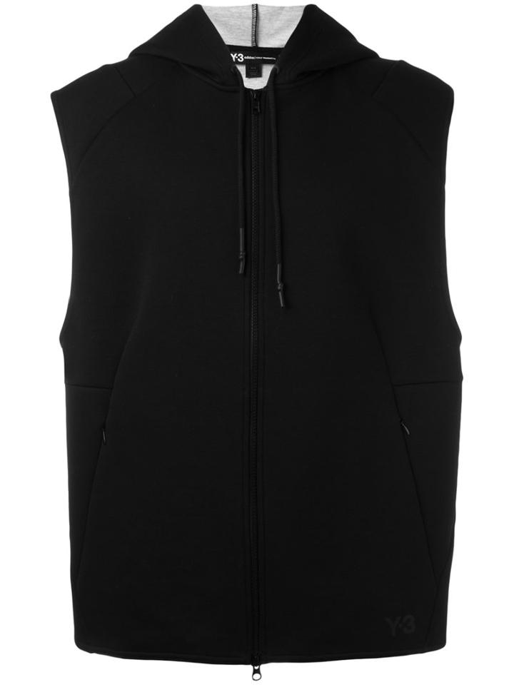 Y-3 - Sleeveless Hoodie - Men - Cotton/polyester - M, Black, Cotton/polyester