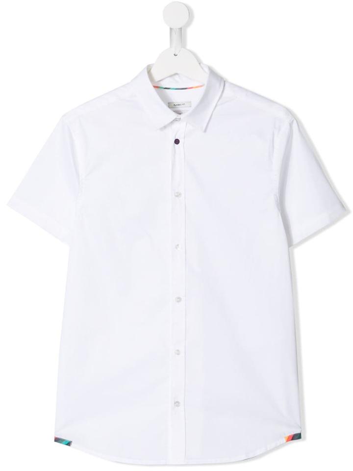 Paul Smith Junior Shortsleeved Button Shirt - White