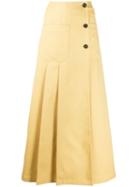 Plan C Wrap-style Maxi Skirt - Yellow
