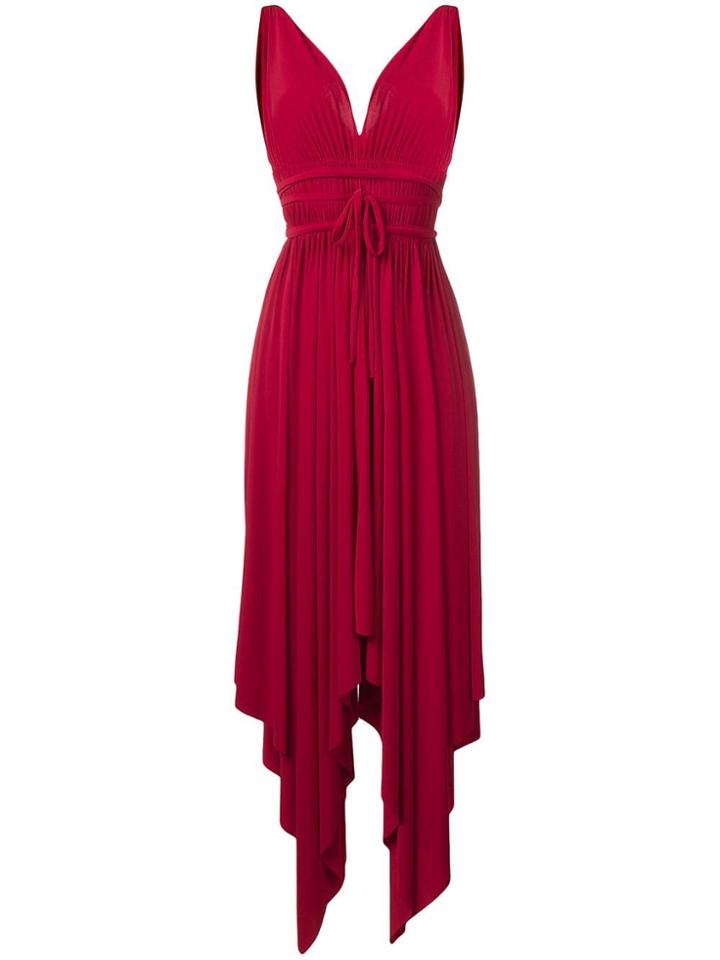 Norma Kamali Ruched Waist Dress - Red