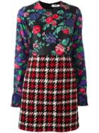 Msgm Multi-pattern Dress, Women's, Size: 40, Black, Polyamide/polyester/wool