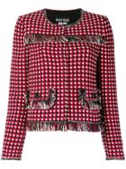 Boutique Moschino Regular Fit Tweed Jacket - Red