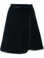 Carven Short A-line Skirt, Women's, Size: Large, Black, Polyamide/polyester/wool