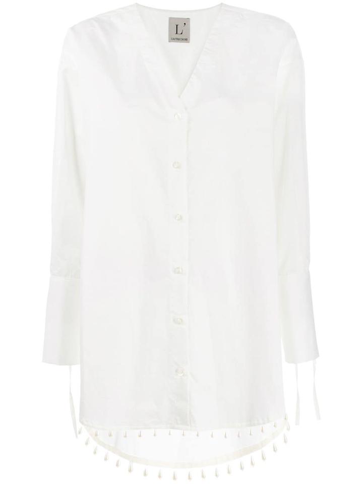 L'autre Chose Pearl Drop Blouse - White