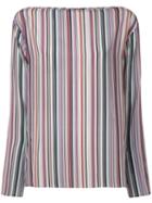 Theory Boat Neck Striped Blouse, Women's, Size: Small, Silk