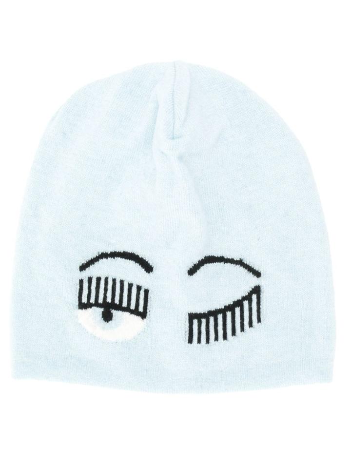 Chiara Ferragni Ribbed Beanie Hat - Blue