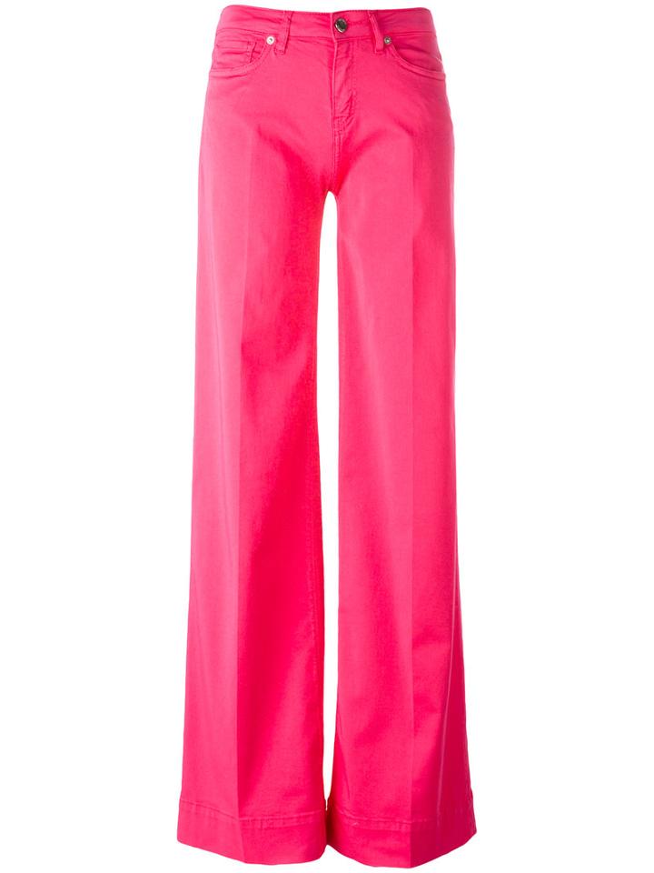 Love Moschino Wide Leg Trousers, Women's, Size: 27, Pink/purple, Cotton/spandex/elastane