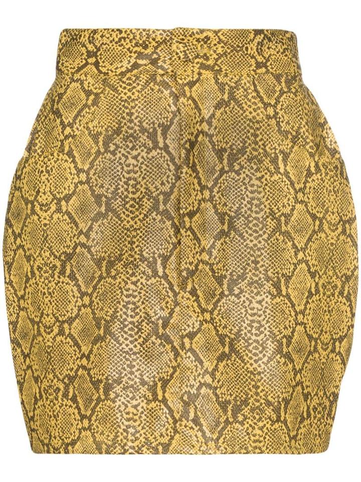 Michael Lo Sordo Snake-effect Mini Skirt - Multicolour