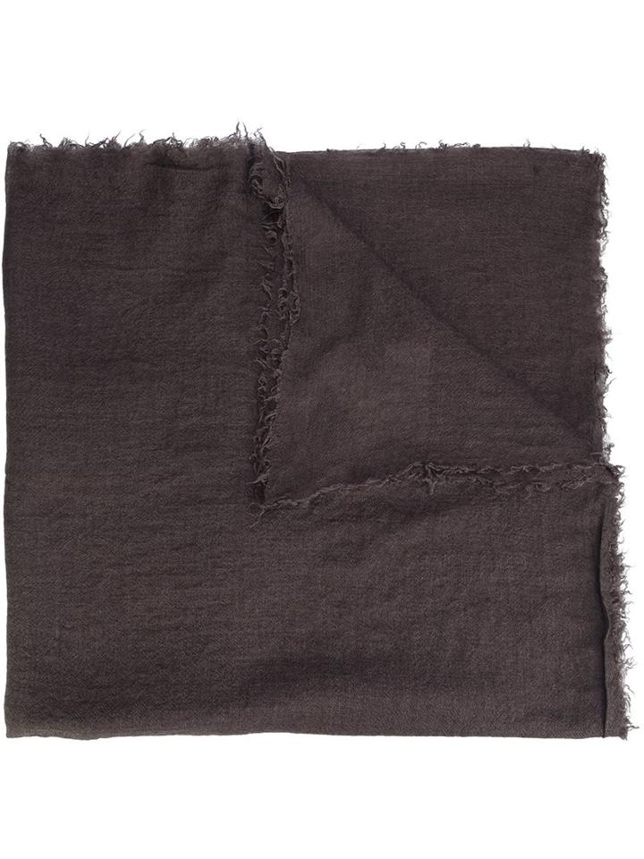 Rick Owens Frayed Scarf, Women's, Grey, Silk/cashmere