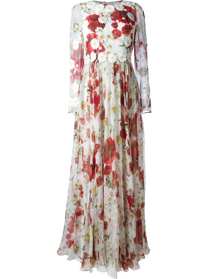 Dolce & Gabbana Daisy And Poppy Print Maxi Dress