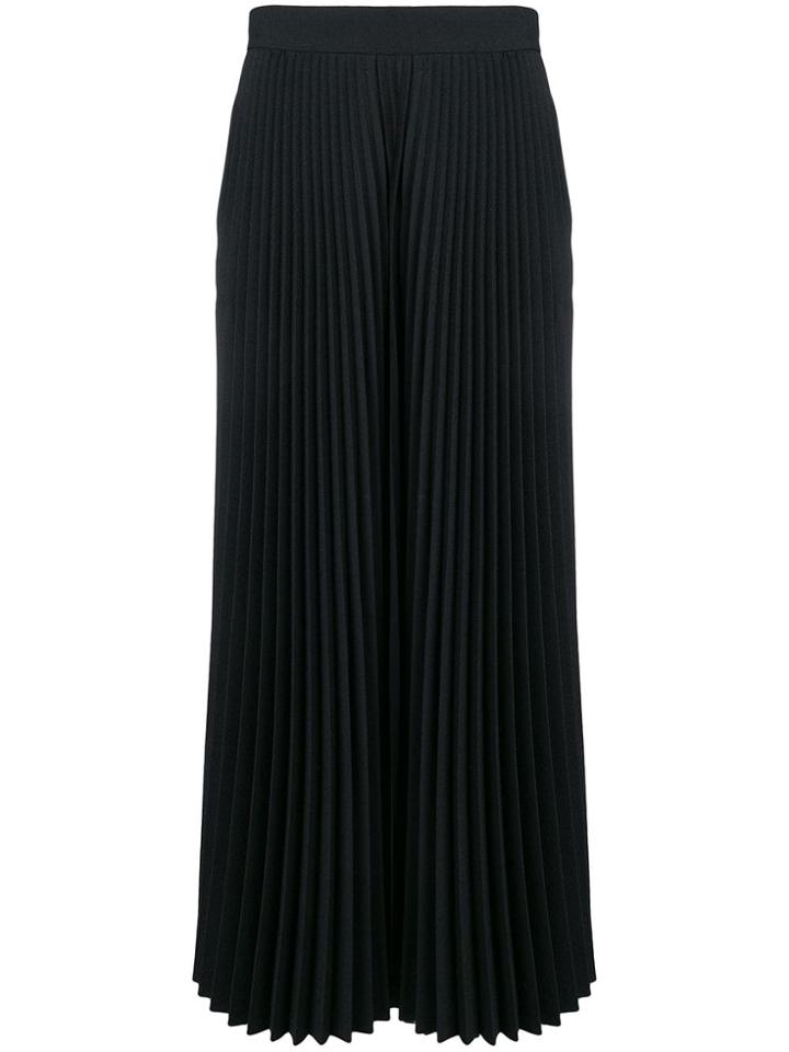 Msgm Pleated Palazzo Pants - Black