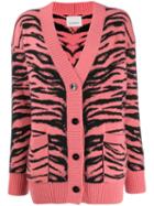Laneus Zebra Pattern Cardigan - Pink