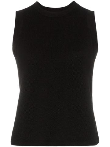 Carcel Tuck Sleeveless Alpaca Wool T-shirt - Black