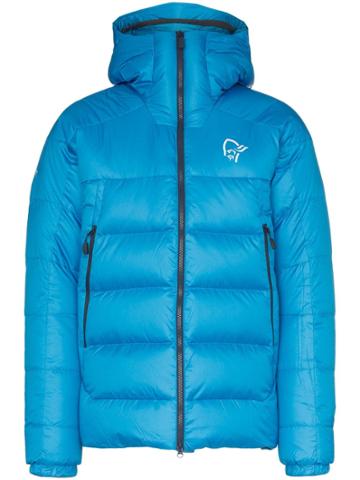 Norrona Hooded Puffa Down Jacket - Blue