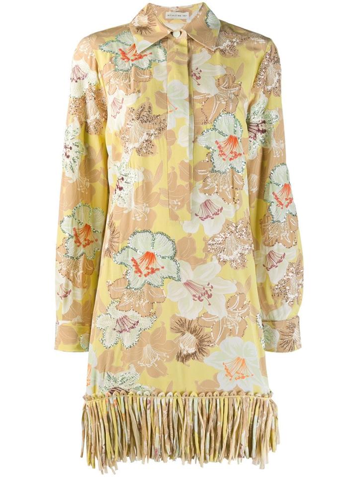 Etro Fringed Shirt Dress - Neutrals