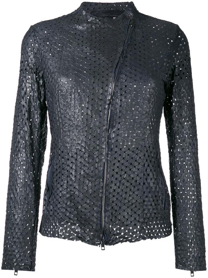 Salvatore Santoro - Perforated Jacket - Women - Leather - 44, Women's, Blue, Leather