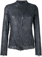 Salvatore Santoro - Perforated Jacket - Women - Leather - 44, Women's, Blue, Leather