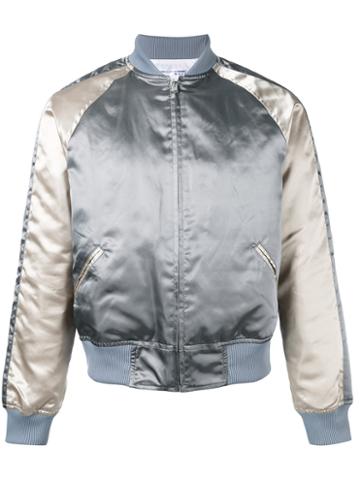 Comme Des Garçons Shirt Boys Silky Effect Bomber Jacket, Men's, Size: Medium, Grey, Nylon/polyester/wool