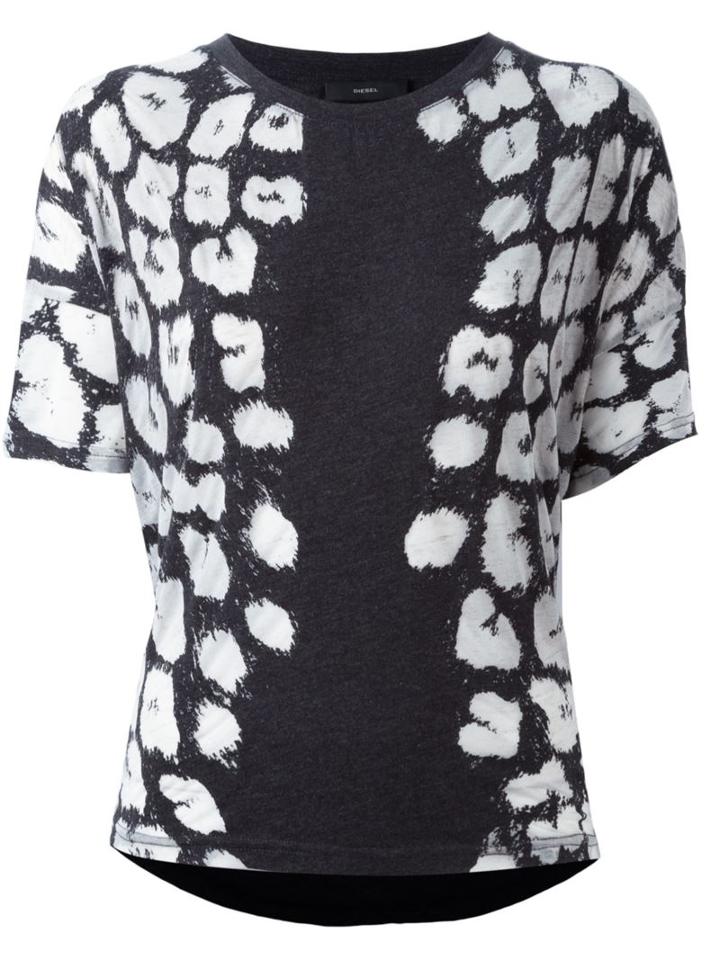 Diesel Animal Print T-shirt, Women's, Size: Xs, Black, Cotton/polyester