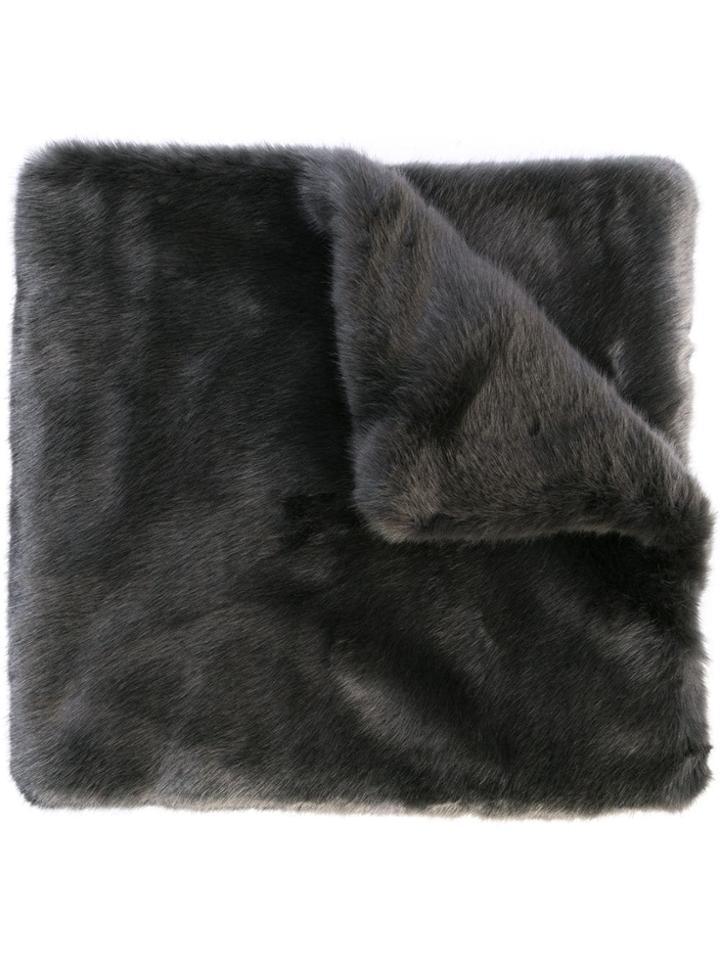 Vera Wang Faux Fur Stole - Grey
