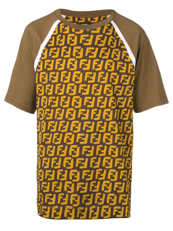 Fendi Logo Print T-shirt - Brown