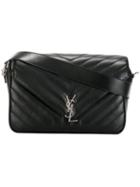 Saint Laurent Monogram Collège Shoulder Bag, Women's, Black, Leather