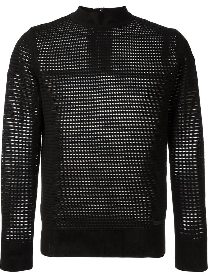 Diesel Black Gold Mesh Stripe Sweater