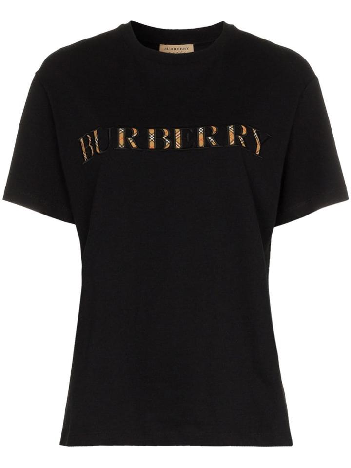 Burberry Logo Appliqué T-shirt - Black