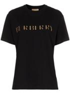 Burberry Logo Appliqué T-shirt - Black