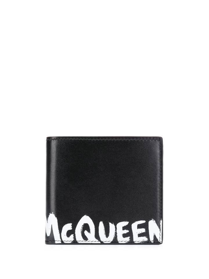 Alexander Mcqueen Logo Print Bi-fold Wallet - Black