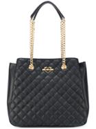 Love Moschino - Double-chains Quilted Shoulder Bag - Women - Polyurethane - One Size, Black, Polyurethane