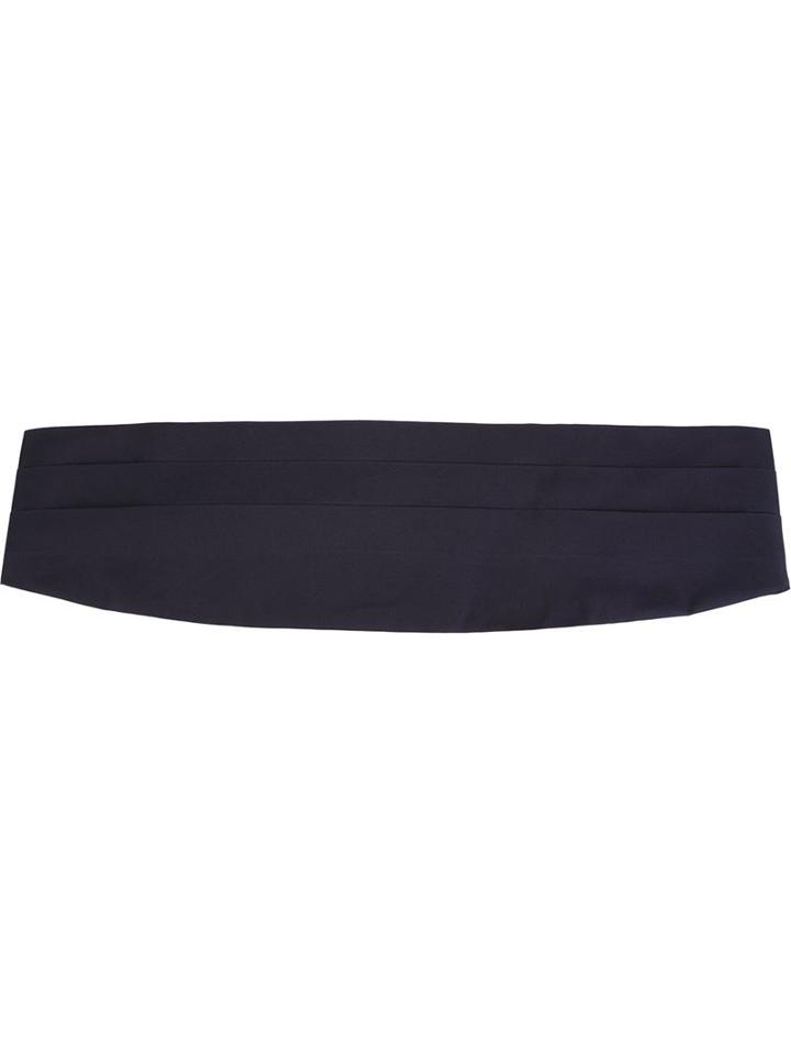 Armani Collezioni Pleated Tuxedo Belt, Men's, Blue, Silk